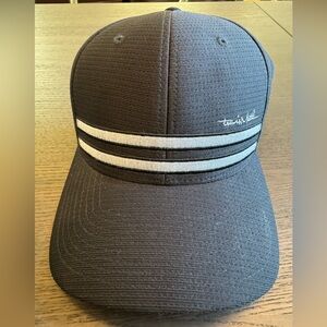 Travis Mathew Black hat with Grey Stripes